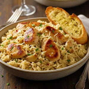 Chicken Scampi Creamy Garlic Rice