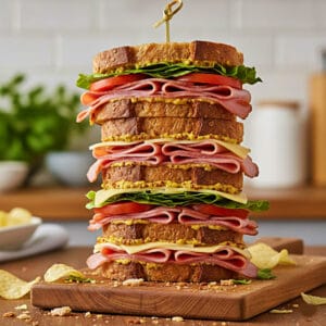 Emperor Stacked Ham & Cheese Sandwich