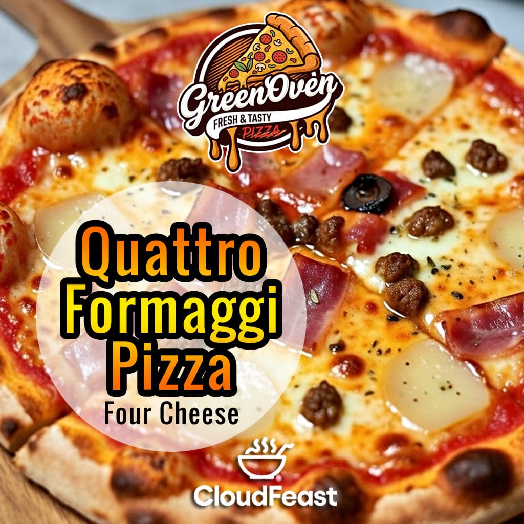 Quattro-Formaggi-Pizza by GreenOven (Good for 5 Persons)