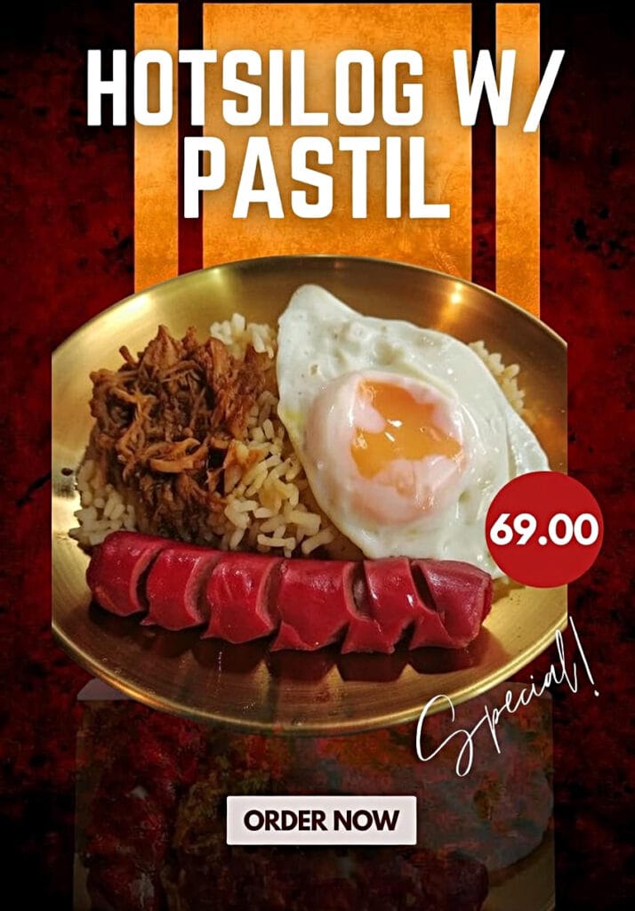Hotsilog with Pastil