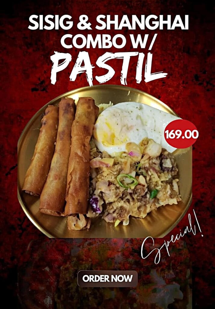 Sisig & Shanghai Combo with Pastil