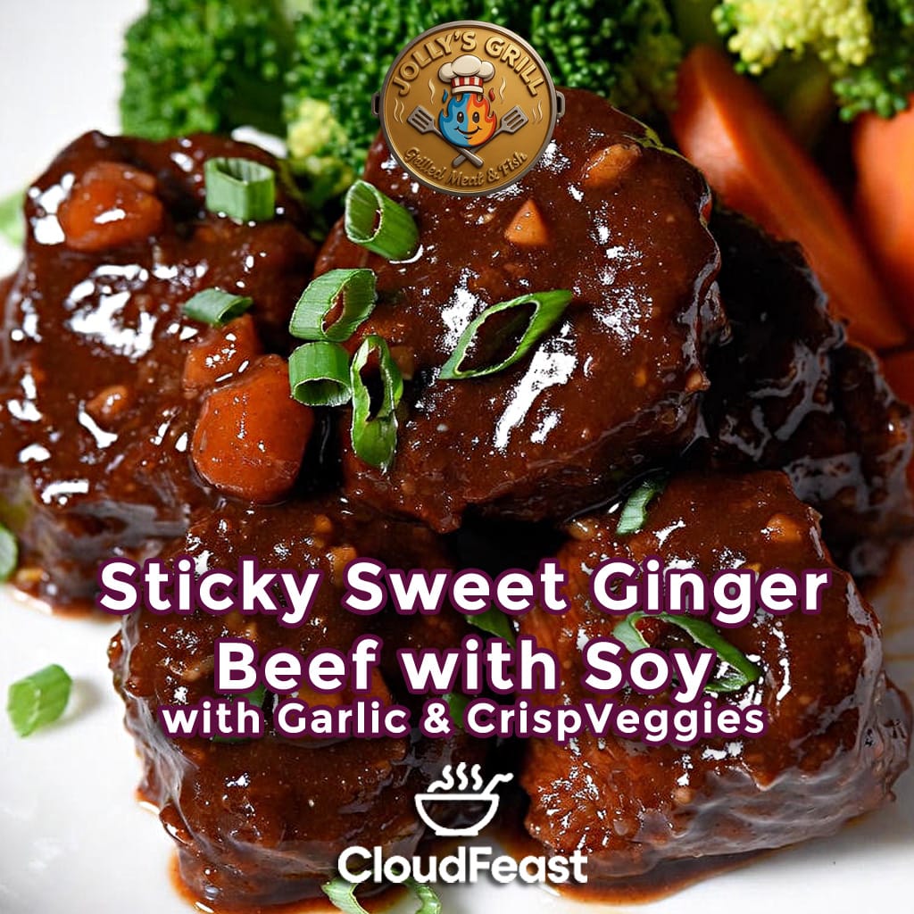 Sticky Sweet Ginger Beef with Soy- Jollys Grill (Good for 5 Persons)